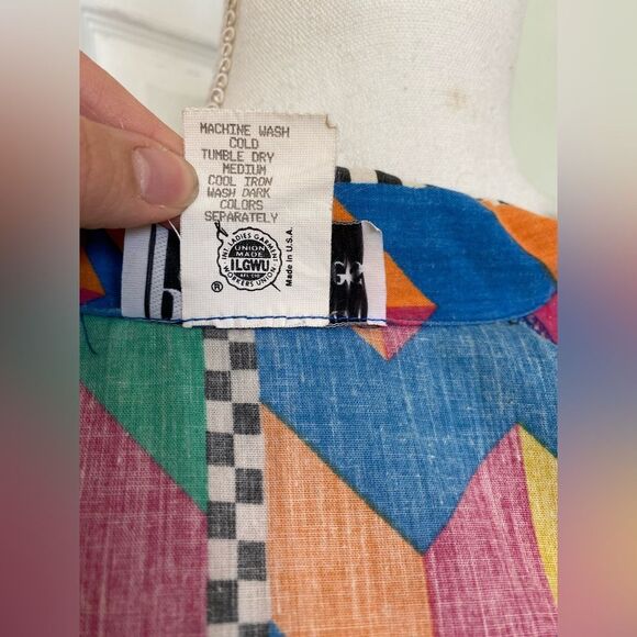 1990s/80s Colorful Art Pop Possibilities Button-down Shirt - Picture 9 of 10